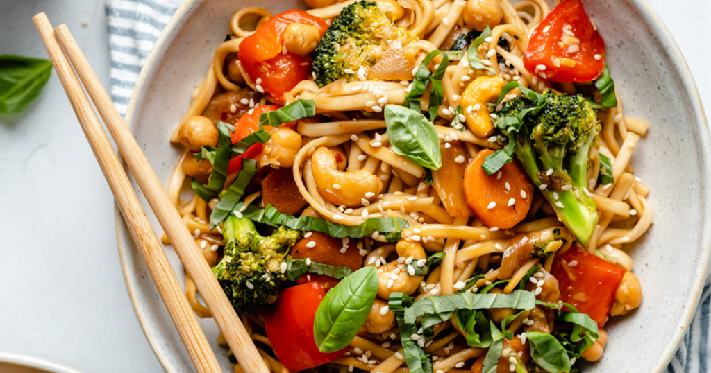 30 Minute Vegan Stir Fry Sesame Noodles