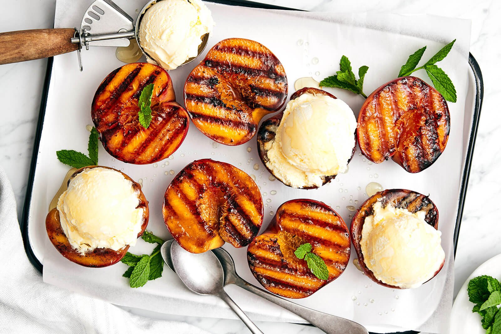 Grilled Peaches - Downshiftology