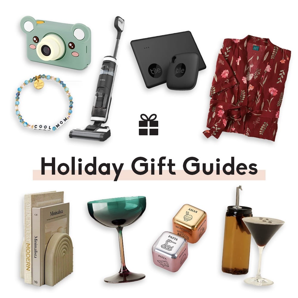 collage of holiday gift guides